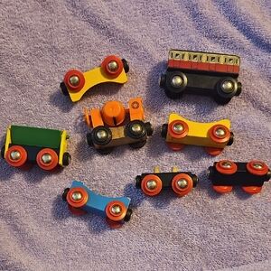 Vintage BRIO brand Wooden Train Cars